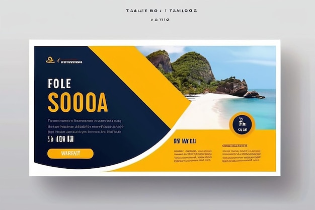 Diseño de plantilla de banner web de promoción de negocios de viajes para redes sociales