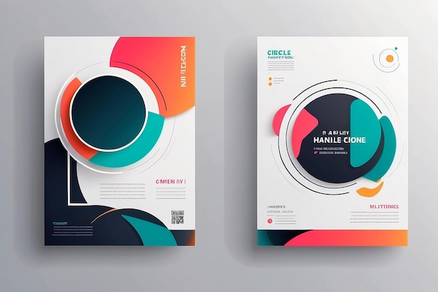 diseño de plantilla de folleto abstracto de línea y círculo minimalista moderno