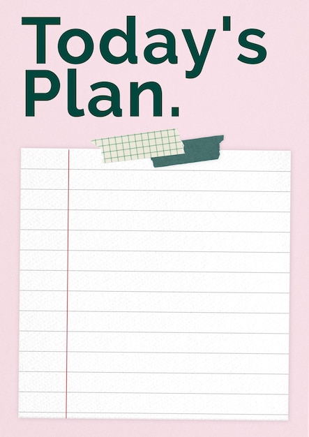 Diseño de la plantilla del planificador de planes de hoy