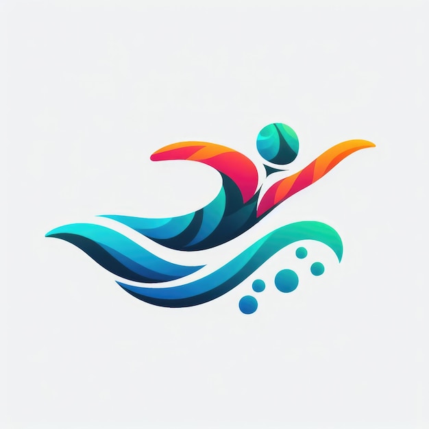 Foto diseño de plantilla de símbolo de natación colorido