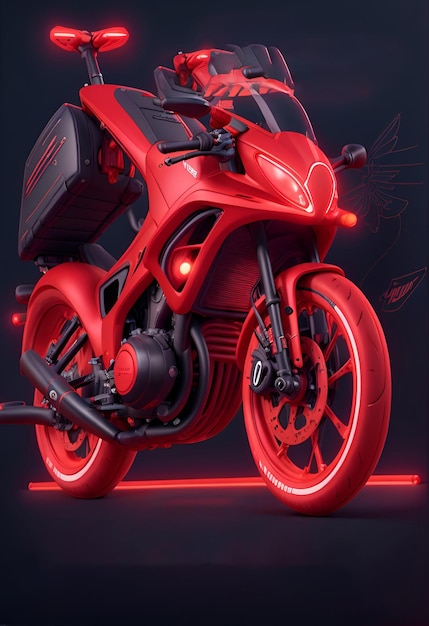 Diseño para plantilla de volante con motocicleta 3d