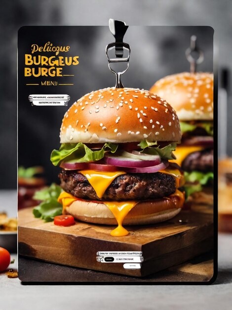 Diseño de plantillas de anuncios en las redes sociales de Burger