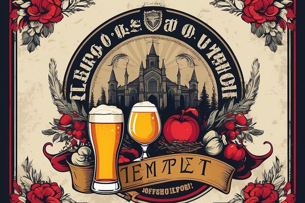 Diseño de plantillas de carteles de Oktoberfest para uso comercial