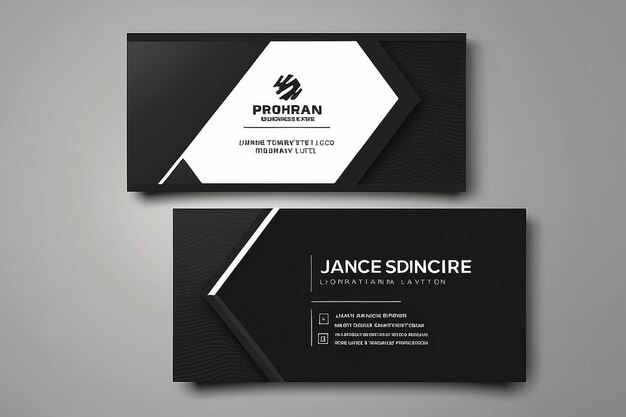 Diseño de plantillas de impresión de tarjetas de visita mínimas Color negro y diseño limpio simple