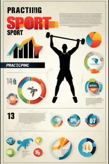 Foto diseño de plantillas infográficas deportivas