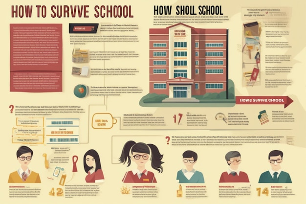 Foto diseño de plantillas infográficas escolares