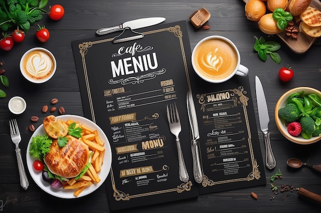 Diseño de plantillas de menús de restaurantes y cafés