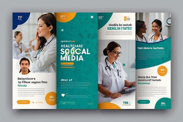 Foto diseño de plantillas de publicaciones en redes sociales de salud