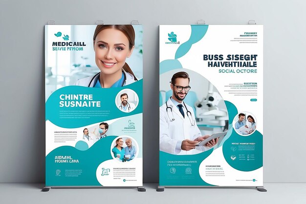 Diseño de plantillas de publicaciones en redes sociales de servicios profesionales de atención médica de marketing digital de clínicas u hospitales para la web