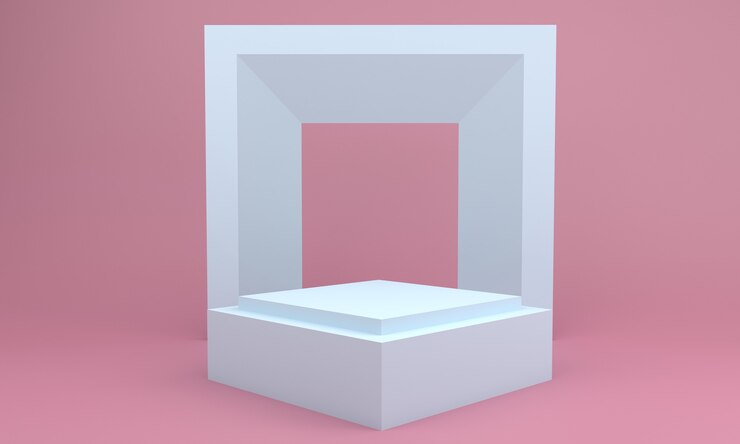 Foto diseño de podio ilustración 3d diseño de arco blanco