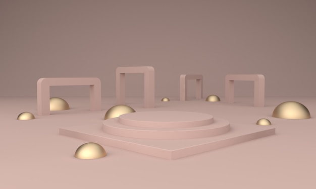 Diseño de podio Ilustración 3D Diseño beige