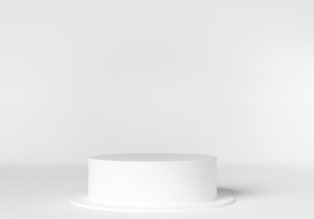 Foto diseño de podio minimalista en color blanco.