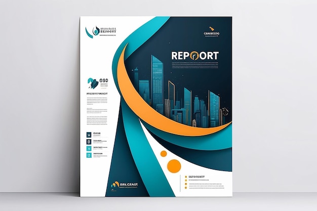 Foto diseño de la portada del informe anual para las empresas