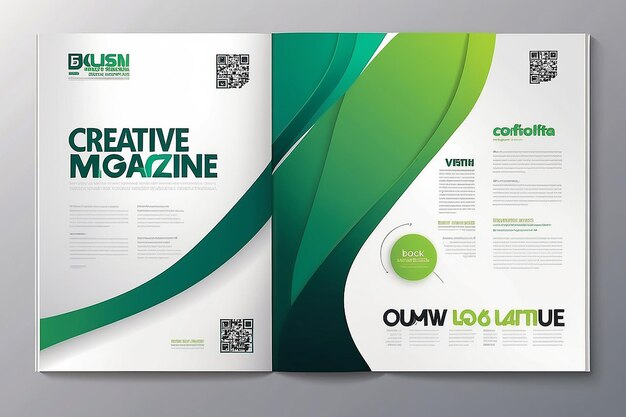 El diseño de la portada de la revista Green Creative Modern