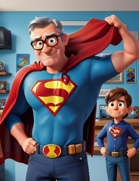 Diseño de post de superhéroes para el Día del Padre