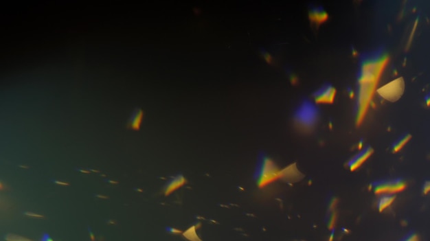 Diseño de prisma iridiscente superpuesto con efecto de luz de cristal Facetas refractivas con destellos luminosos