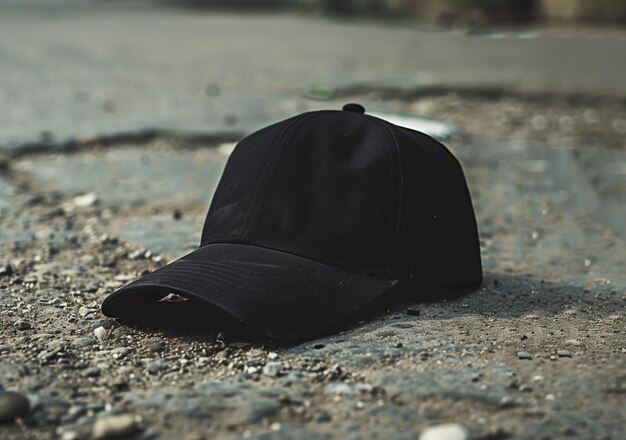 Diseño de productos de sombrero de modelo de gorra de béisbol negra