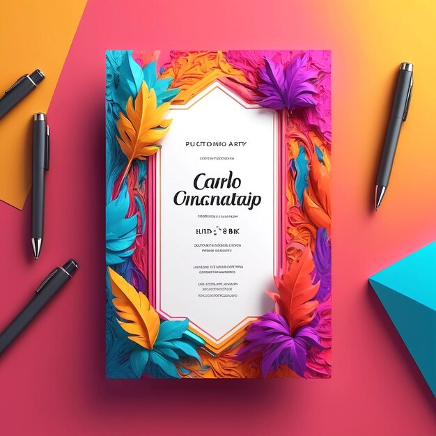 Diseño profesional y creativo de tarjetas de invitación para fiestas vibrantes