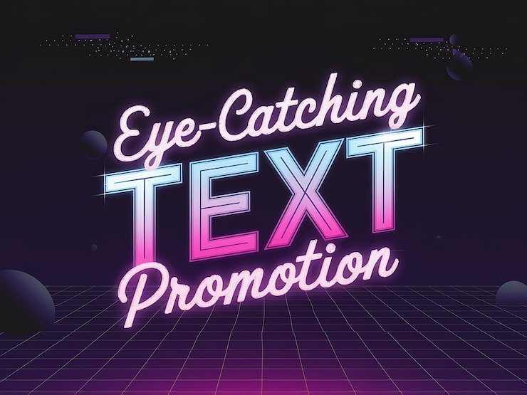 Foto diseño de promoción de texto de estilo retro llamativo