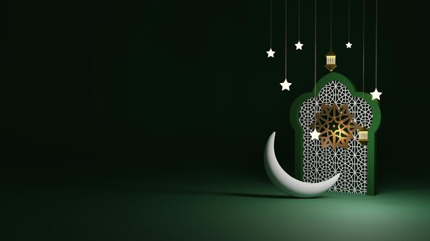 Diseño de publicación de Eid Sale con una luna creciente
