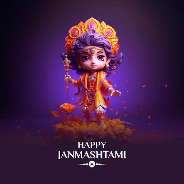 diseño de publicación de janmashtami