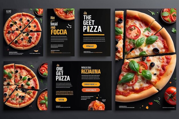 Foto diseño de publicaciones de pizza en las redes sociales diseño de alimentos para restaurantes y hoteles anuncio de pizza saludable y con queso