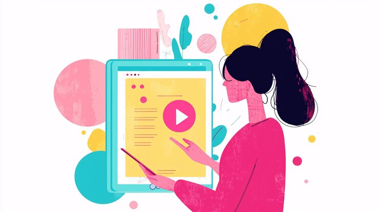 Foto diseño de publicaciones en redes sociales con gráficos interactivos