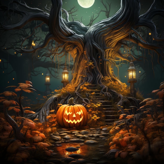 Diseño realista de arte de Halloween.
