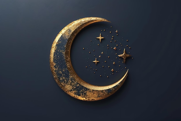 Diseño realista de Ramadán con luna creciente