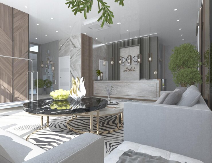 Diseño de recepción. renderizado 3d
