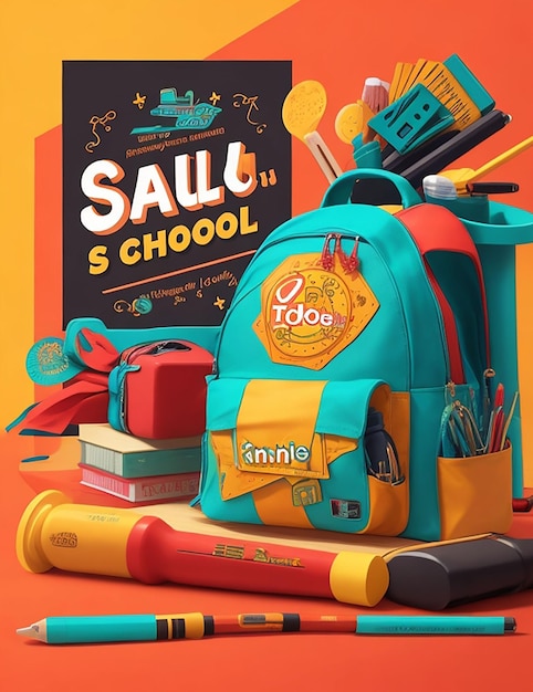 Foto diseño de regreso a la escuela con mochila escolar generativa por ai 10