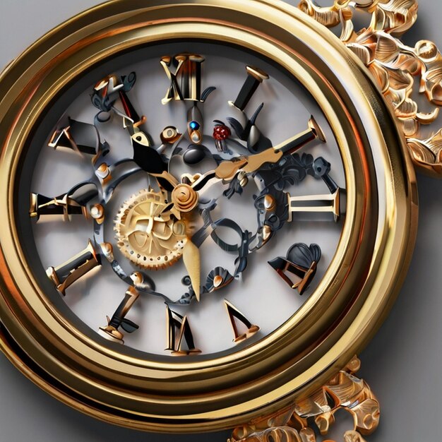 Foto diseño de reloj 3d de lujo con un fondo increíble