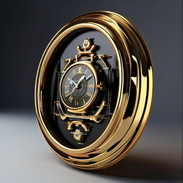 Foto diseño de reloj 3d de lujo con un fondo increíble