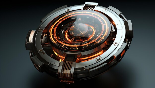 diseño de reloj cuántico futurista renderizado creativo 3d realista