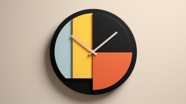 Diseño de reloj minimalista de la década de 1980