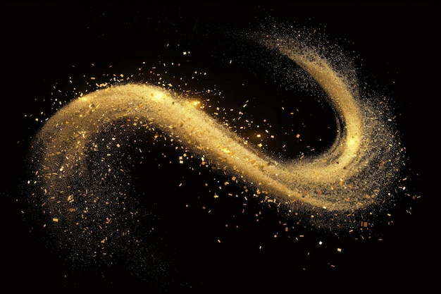 Diseño de remolino abstracto dorado y brillante