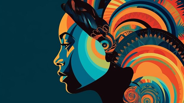 Diseño de retrato de mujer afroamericana