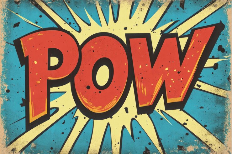 Foto diseño retro de la explosión de pow de los cómics