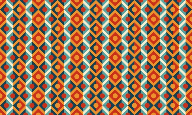 Diseño retro vintage Formas geométricas Patrón sin costuras para fondo de papel tapiz