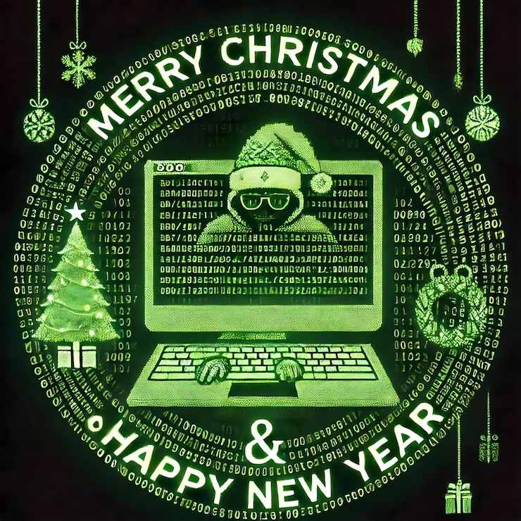 Foto diseño de saludos de navidad con código de color verde