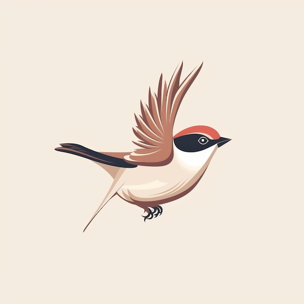 Diseño sencillo del logotipo de Sparrow con estilo plano del símbolo web