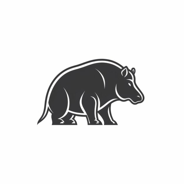 Foto diseño de silueta de icono de animal tapir con estilo académico críptido