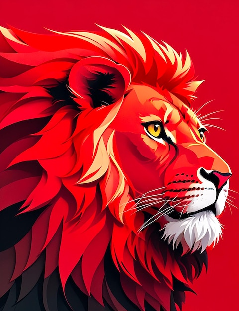 Un diseño de silueta de un león para camisetas. Arte generado por IA.