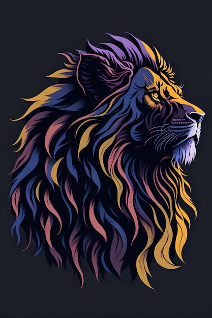 Un diseño de silueta de un león.