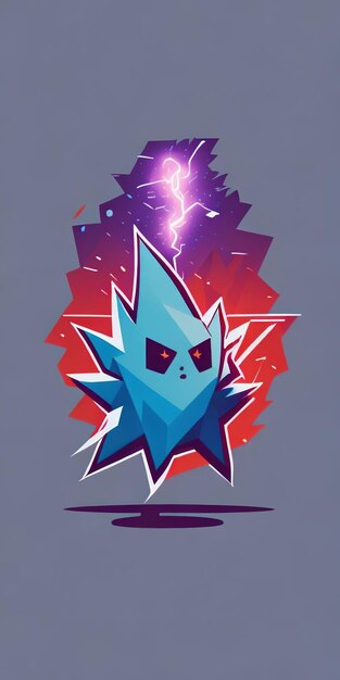 Foto diseño de silueta monsterinspired pokemon en un relámpago eléctrico colorido estilo vectorial camiseta