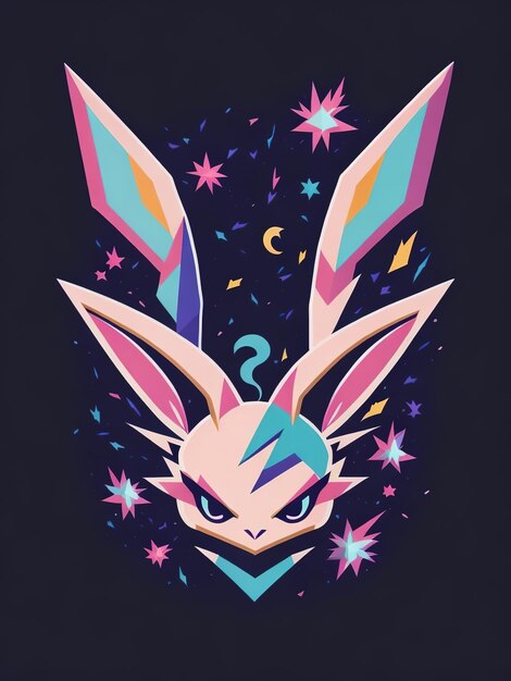 Diseño de silueta MonsterInspired Pokemon en un relámpago eléctrico colorido Estilo vectorial Camiseta