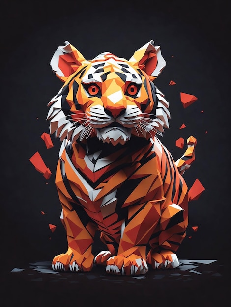 Un diseño de silueta de un tigre bebé generado por ai.