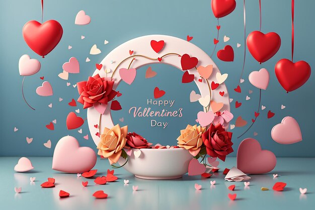 Diseño simple de celebración del feliz día de san valentín.