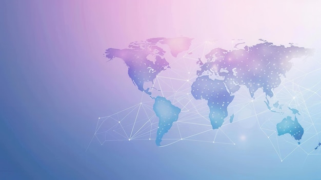 Un diseño simple, limpio y minimalista con un mapa del mundo con líneas de conexión perfectas para agencias de viajes y compañías de viajes globales.