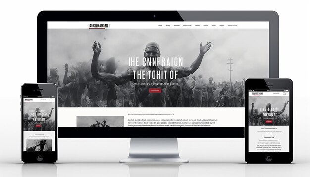Foto diseño de un sitio web para la campaña de derechos humanos